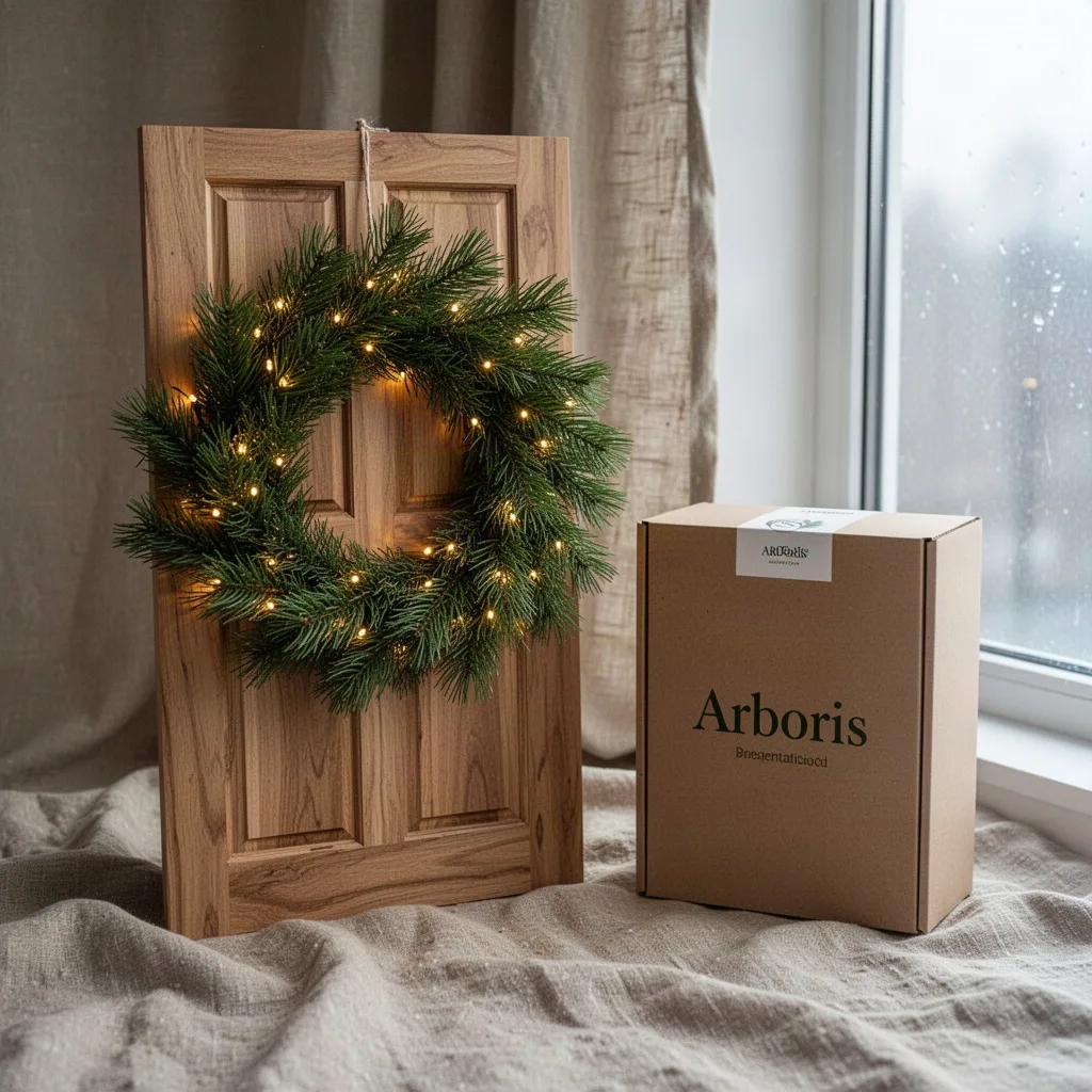 Arboris Illuminated Pine Door Wreath