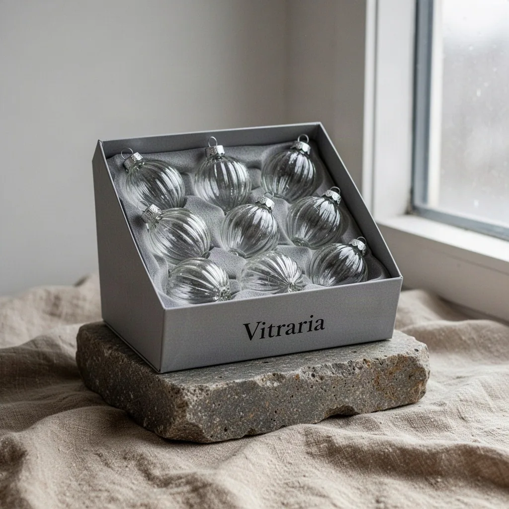 Vitraria Heritage Fluted Glass Bauble Set