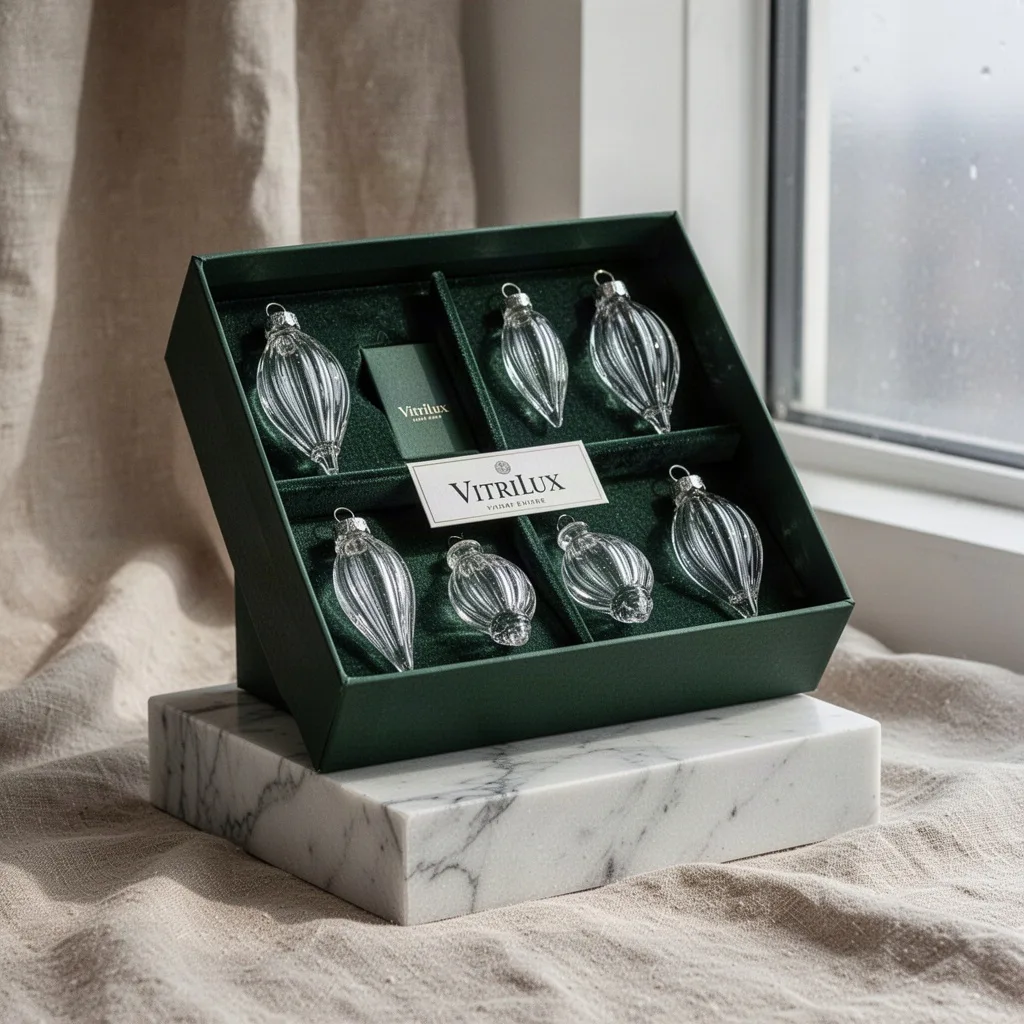 Vitrilux Fluted Glass Finial Bauble Collection
